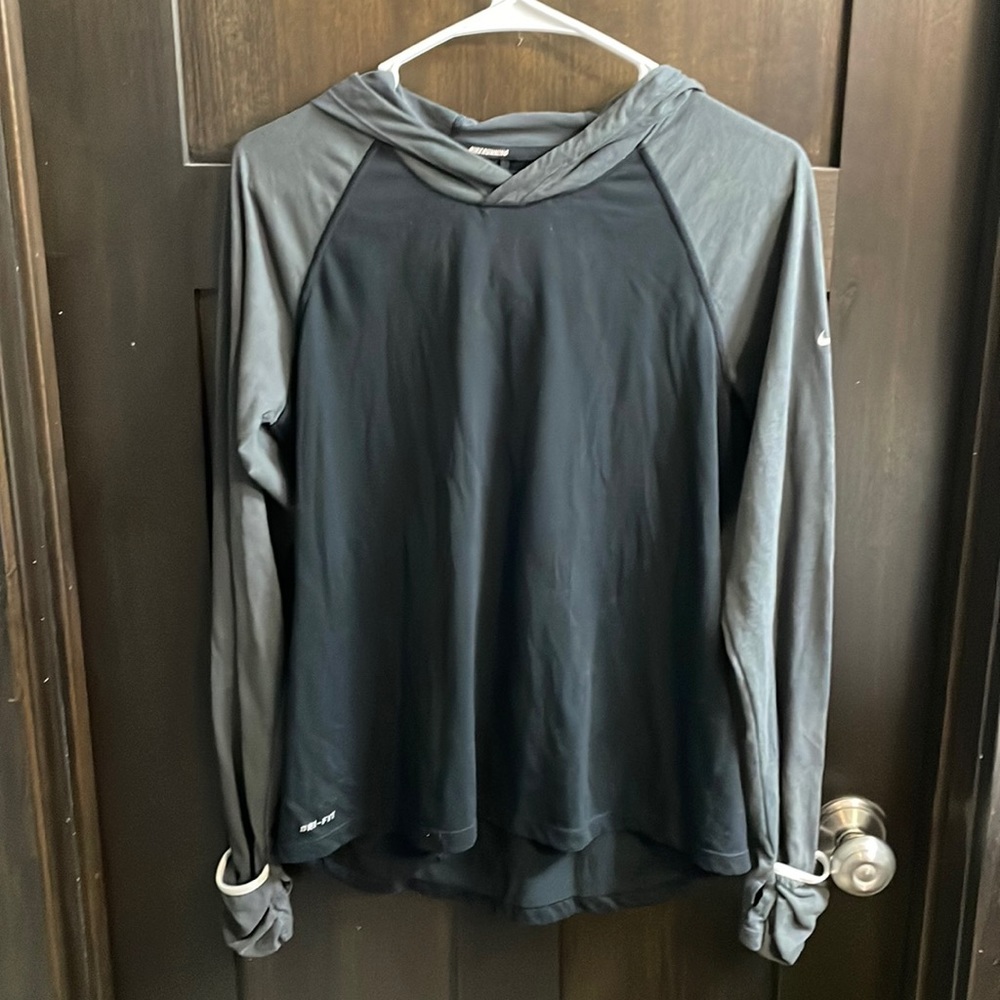 Nike running top with hood. Like New. Medium